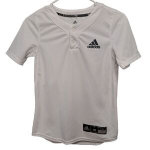 Adidas Boy's White Athletic Baseball Sports Jersey Shirt Size Medium Youth